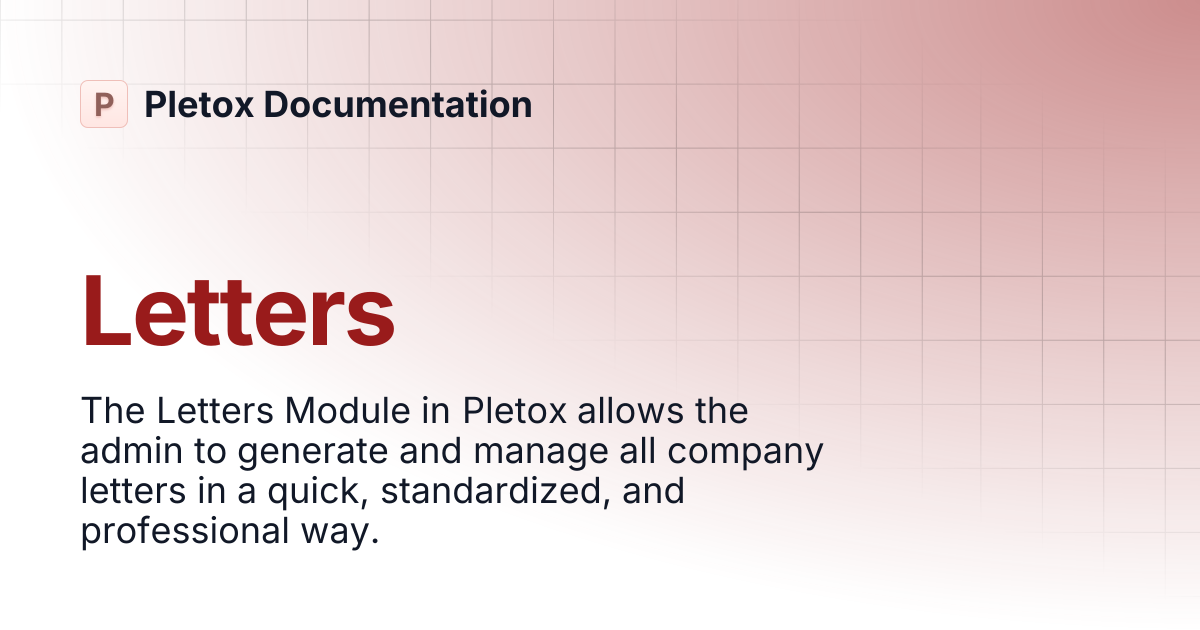 Letters | Pletox Documentation